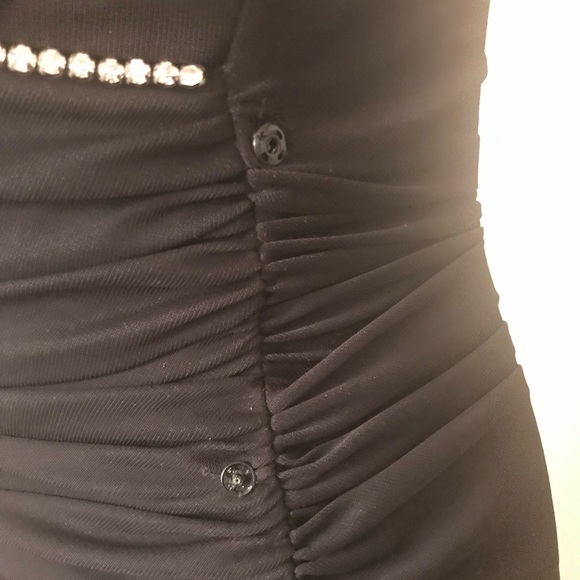 Black sheer halter asymmetrical dress - Picture 5 of 7